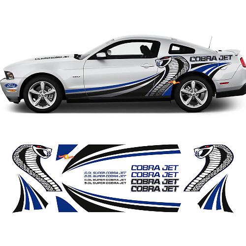 COBRA JET Side Graphic Decals Stickers Racing Kit for Ford Mustang
