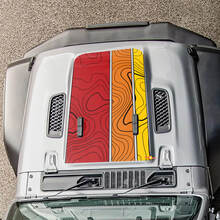 Topographic Map Retro Vintage Side Doors Stripe and Hood Kit fit for Jeep Wrangler
 2