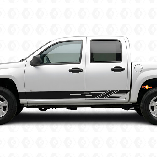 Diagonal Slot Door & Rocker Panel Vinyl Stripes for Chevrolet Colorado 1st Gen 2004-2012