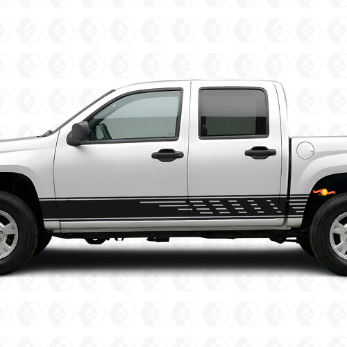 Staggered Slot Door & Rocker Panel Vinyl Stripes for Chevrolet Colorado 1st Gen 2004-2012_1