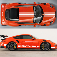 Stickers Kit Hood Roof Tail Spoiler Stripes Martini Style Decal Sticker for Porsche 991 gt3 RS
 2