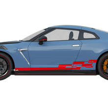 Side Checkered Graphics Stripes Decal Kit for Nissan GT-R
 2