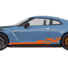 Side Checkered Graphics Stripes Decal Kit for Nissan GT-R
 3