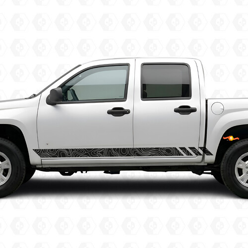 Topographic Band Door & Rocker Panel Vinyl Stripes for Chevrolet Colorado 1st Gen 2004-2012