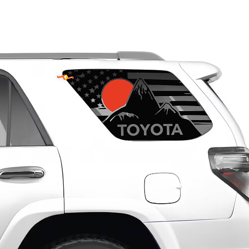 Side Quarter Window Mountains Sunset Vinyl Stickers Decal Kit for Toyota 4Runner
