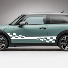 Side Racing Checkered stripes graphics decal for Mini Cooper S 3
 2