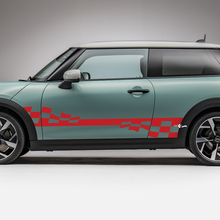Side Racing Checkered stripes graphics decal for Mini Cooper S 3
 3