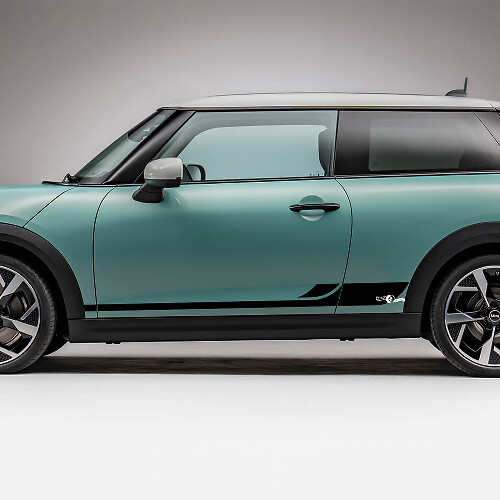 Side Racing L stripes graphics decal for Mini Cooper S
