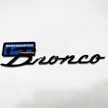 Bronco BaseSquatch Fender Badges Tailgate Emblem 3D Badge Black vs Blue
 2
