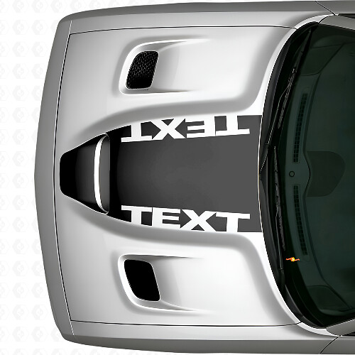 Blackout Custom Text Hood Vinyl Decal for Dodge Challenger