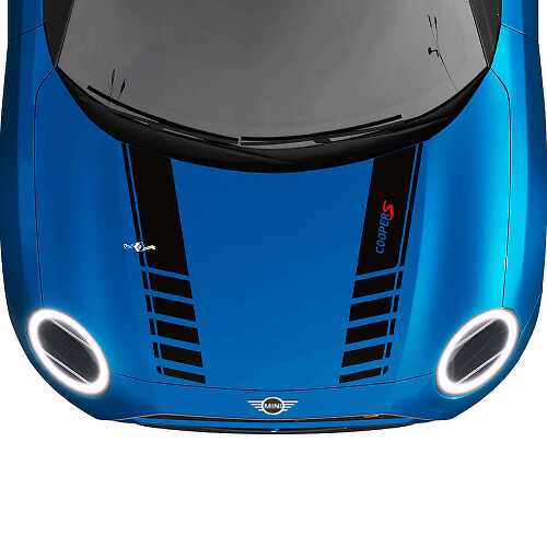 Dual Racing Hood Stripes Vinyl Decal Kit for MINI Cooper S