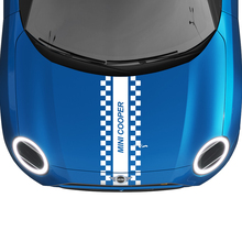 Hood Checkered Racing Central Stripe Rally Decal graphics sticker for MINI Cooper S
 2