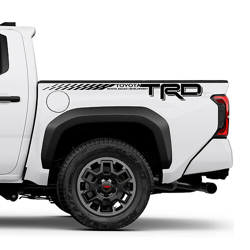 Lettering TRD Logo Bedside Truck Checked Stripe Decals Stickers for Toyota Tacoma 4th Gen
