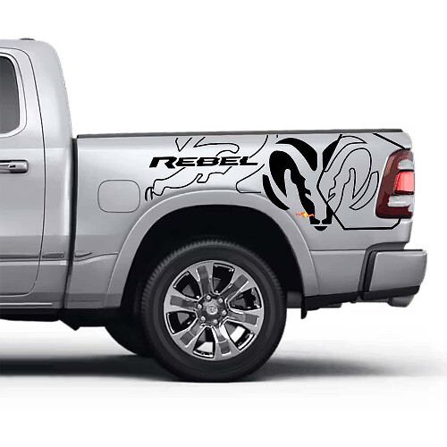 Rebel Logo Bedside Vinyl Decals for Dodge Ram Rebel