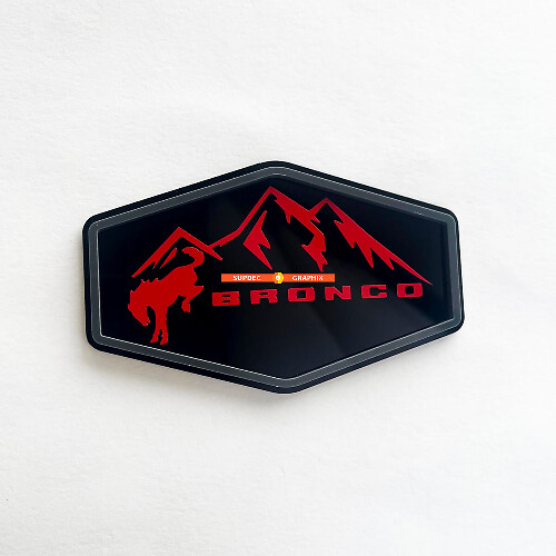 Bronco Mountains Edition Fender Badges Tailgate Emblem 3D Badge
