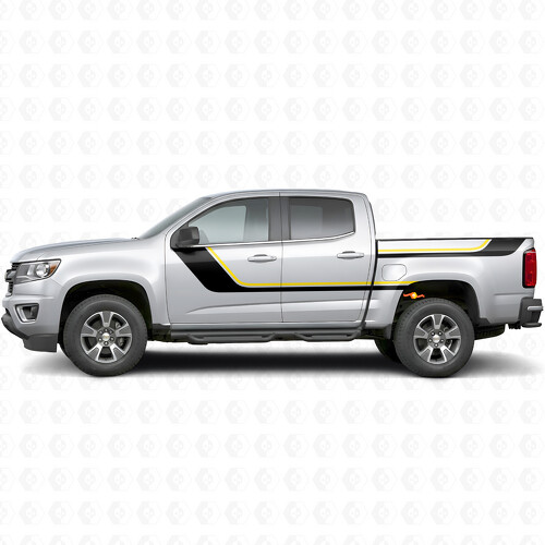Sweeping Upper Accent Door & Bedside Vinyl Stripes for Chevrolet Colorado 2nd Gen 2015-2022