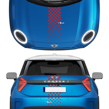 Hood and Rear Checkered stripes Mini Cooper Vinyl graphics decal Sticker for Mini Cooper
 3