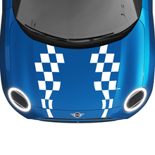 Hood Checkered stripes Mini Cooper Vinyl graphics decal Sticker for Mini Cooper
 2