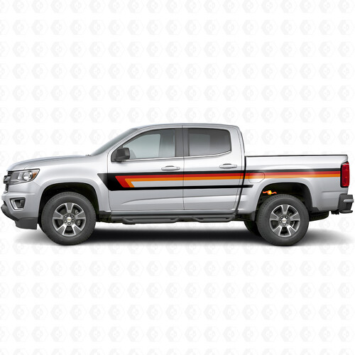 Retro Upper Beltline Door & Bedside Vinyl Stripes for Chevrolet Colorado 2nd Gen 2015-2022