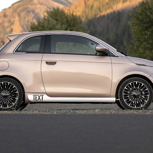 Custom Text Rocker Panel Stripe Decal side Graphics stripes for Fiat 500