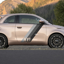 Personnalisé Texte Porte Drapeau Bande Autocollant côtés Graphiques bandes pour Fiat 500 2