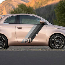 Personnalisé Texte Porte Drapeau Bande Autocollant côtés Graphiques bandes pour Fiat 500 2