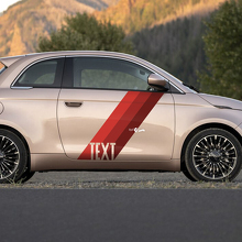 Personnalisé Texte Porte Drapeau Bande Autocollant côtés Graphiques bandes pour Fiat 500 3