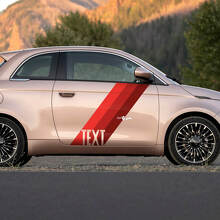 Personnalisé Texte Porte Drapeau Bande Autocollant côtés Graphiques bandes pour Fiat 500 3