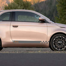 Rocker Panel 500 Chequered Side Stripe Decal Graphics For Fiat 500 2