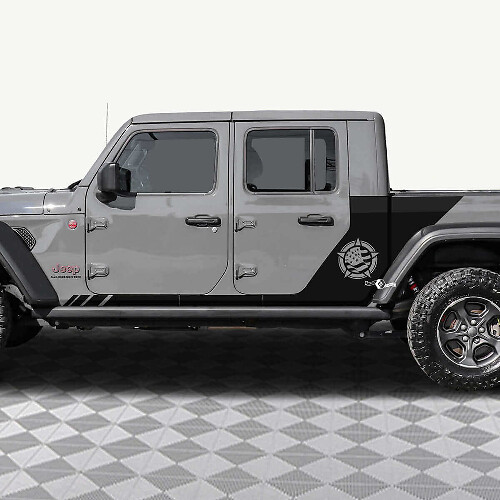 Military Star US Flag Rear Side Vinyl Decal Sticker 2 for Jeep Gladiator