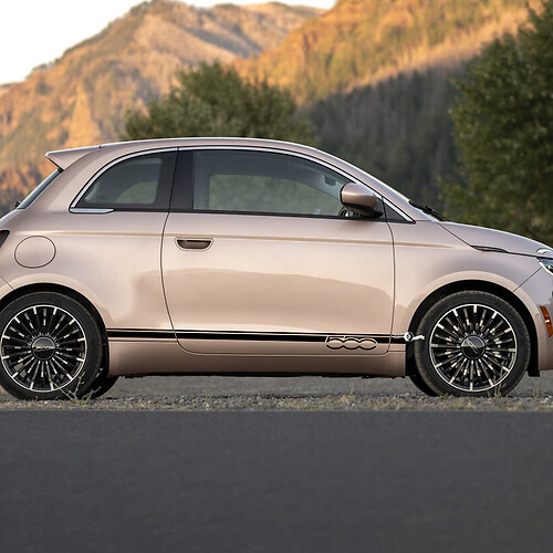 Rocker Panel Pin Stripe Decal Double Stripe side Graphics stripes for Fiat 500
