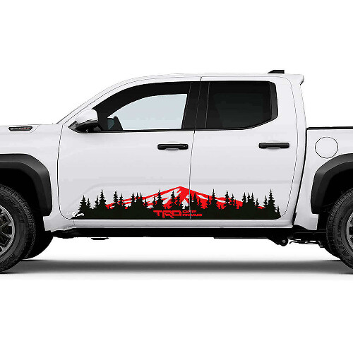TRD Off Road Mountains Forest Door Side Rocker Panel Decals Stickers 2 for Toyota Tacoma