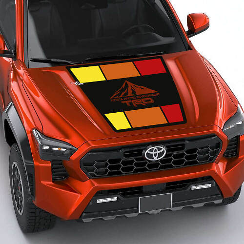 TRD Mountains Vintage Retro Stripes Bonnet Decal Sticker for Toyota Tacoma 4th Gen