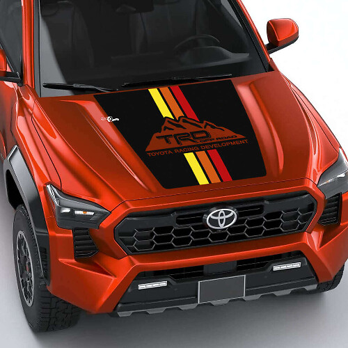 TRD Mountains Vintage Retro Stripes Bonnet Decal Sticker 2 for Toyota Tacoma 4th Gen