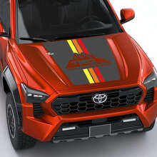 TRD Mountains Vintage Retro Stripes Bonnet Decal Sticker 2 for Toyota Tacoma 4th Gen 2