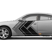 Custom Logo Geometric Side Stripes Vinyl Decals Kit For Dodge Charger_3