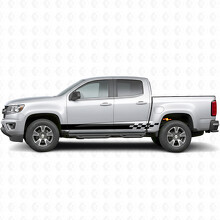 Checkered Lightning Door & Rocker Panel Vinyl Stripes for Chevrolet Colorado 2nd Gen 2015-2022_2