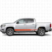 Checkered Lightning Door & Rocker Panel Vinyl Stripes for Chevrolet Colorado 2nd Gen 2015-2022_4