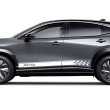 Flag Checkered Sides Racing Logo Accent Stripes Graphics Decal Kit for Nissan ARIYA 2