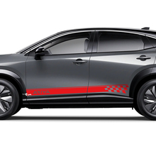 Sides Checkered Racing Stripes Graphics Decal Kit for Nissan ARIYA
 3