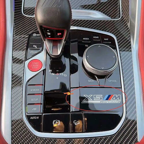 X5M or X6M Central Control Panel Vinyl Decal Sticker for BMW X Series