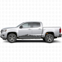 Mountain Topographic Door & Rocker Panel Vinyl Stripes for Chevrolet Colorado 2nd Gen 2015-2022_2