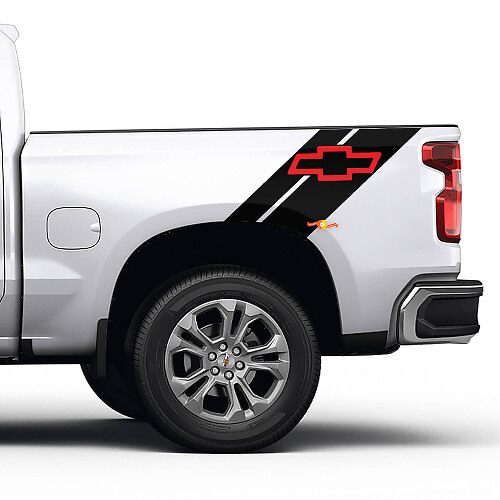 Side Bed Stripes off-road 4x4 Decals Stickers 2 colours for Chevrolet Bed

