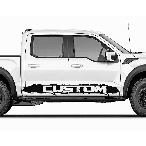 Custom Text Side Rocker Panel Stripe Graphics Vinyl Decal Sticker for Ford F150 Raptor