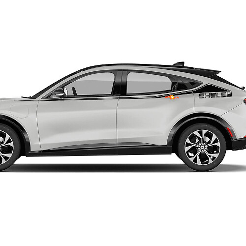 Pair Shelby Accent Stripes Side Door Decal vinyl stickers for Ford Mustang MACH-E
