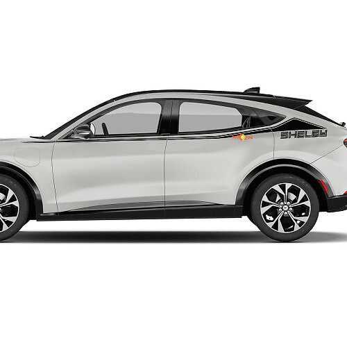 Pair Shelby Accent Stripes Side Door Decal vinyl stickers for Ford Mustang MACH-E
