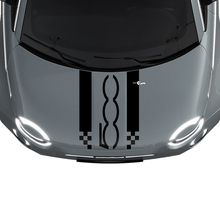 500 Hood Dual Racing Checkered Stripe Decal Sticker Graphics for Fiat 500
 2
