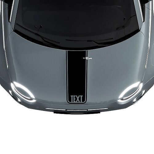 Custom Text Central Bonnet Stripe Decal Sticker Graphics for Fiat 500