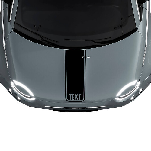 Custom Text Central Bonnet Stripe Decal Sticker Graphics for Fiat 500