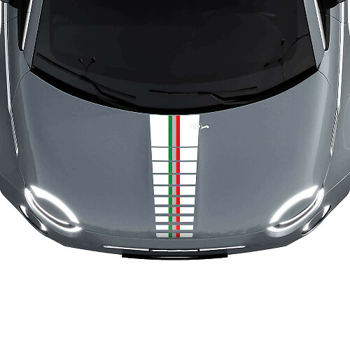 Italy Flag Stripes Bonnet Decal Sticker Graphics for Fiat 500
